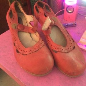 Brako Red Leather Heels